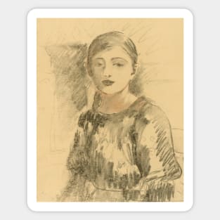 Portrait of Julie Manet by Berthe Morisot Sticker